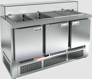 Стол холодильный HiCold SLE3-111GN низкое стекло