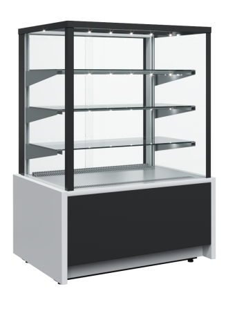 Витрина кондитерская Carboma KC70 VM 0,9-1 LIGHT 9006-9005 (ВХСв-0,9д Cube ТЕХНО)