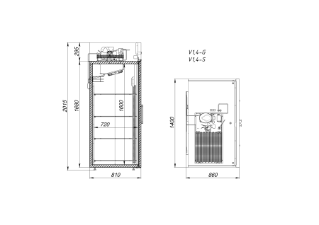 Шкаф холодильный Arkto V1.4-G